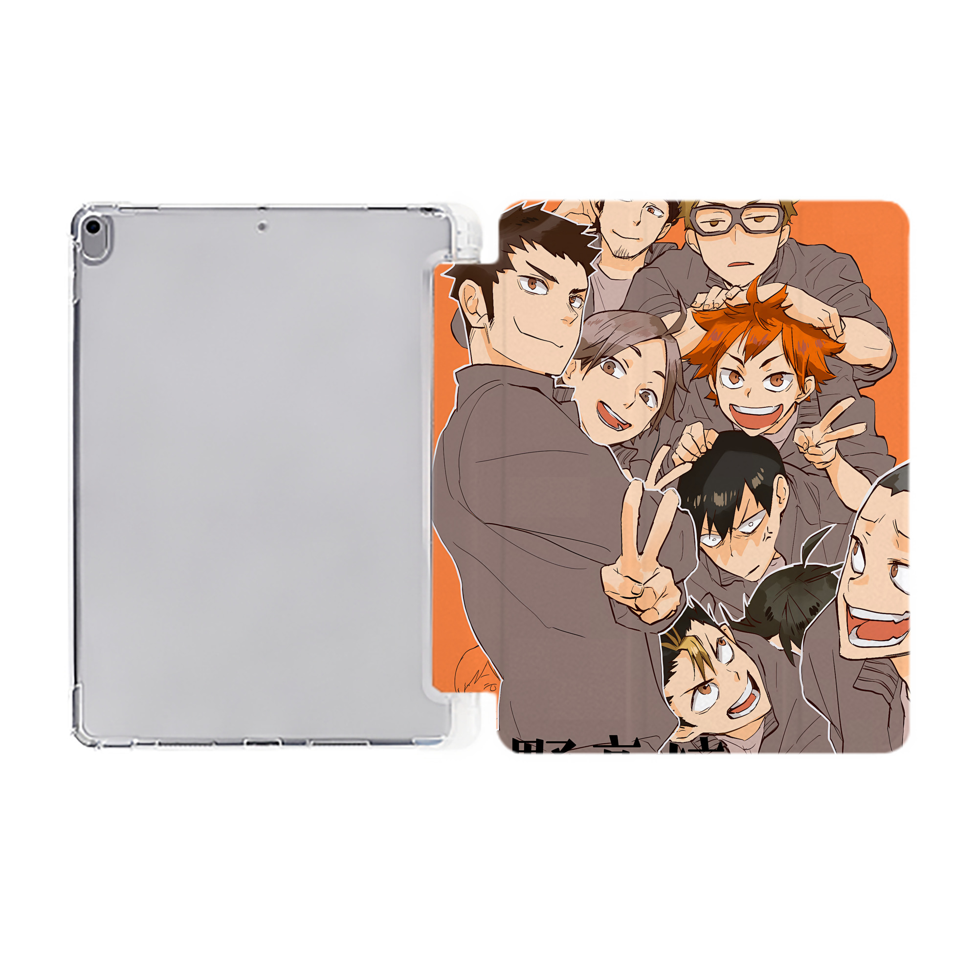 （画像用） ハイキュー!! Haikyu!! IPad ケース ペン収納付き 三つ折りスタンド PUレザー×シリコン 対応機種9.5/10.5/10.9インチ